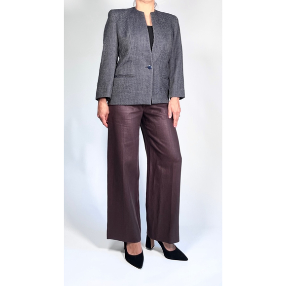 Salvatore Ferragamo Blazer Vintage Navy Blue Wool Jacket Grey - Picture 8 of 10